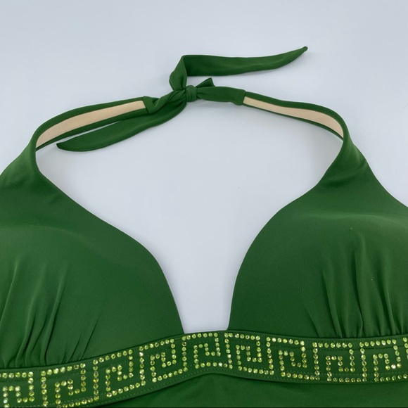Victoria Secret emerald swim top with embezzlement size large, vintage - Picture 4 of 8